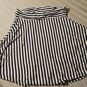 Navy and White Stripped Skirt